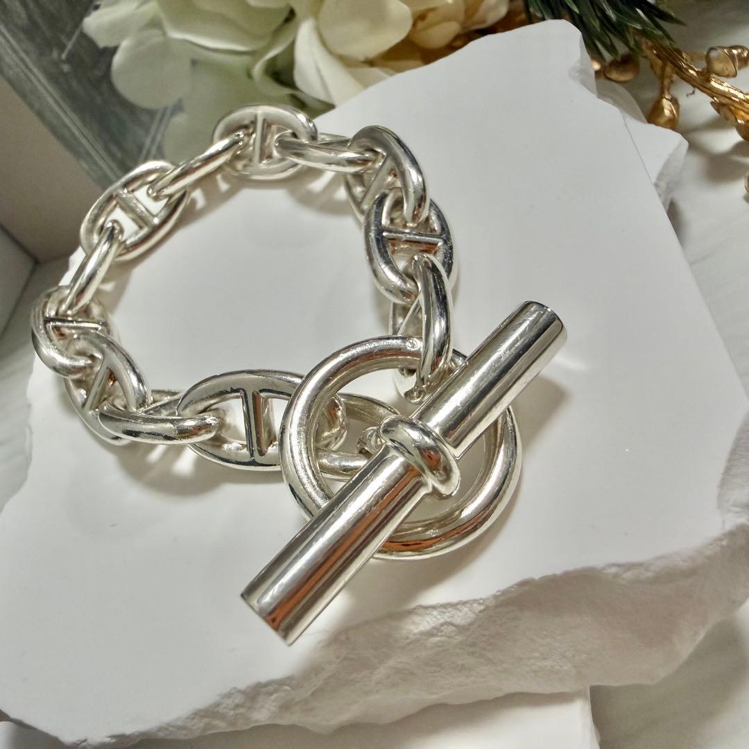 HERMES エルメス シェーヌダンクル 925 ブレスレット GM 12コマ