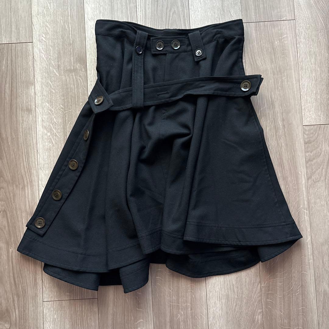 Y'sフレアスカート ブラック