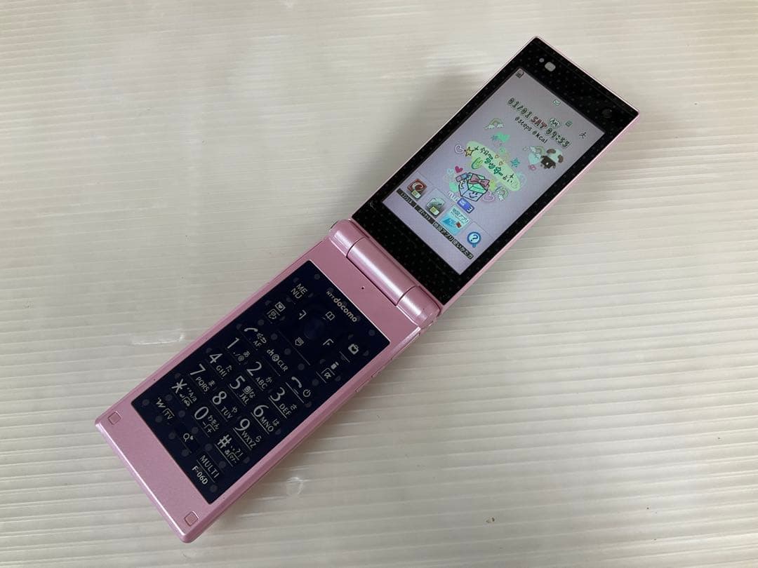 簡易動確済 docomo F-06D ハッピーピンク ガラケー ニコモコラボ