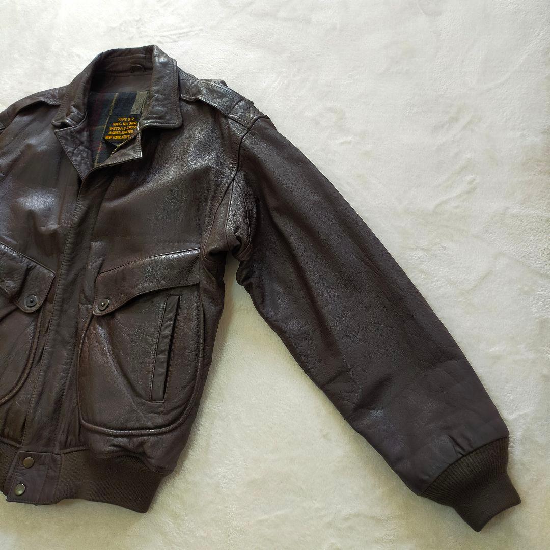 90S　AVIREX　B−7　レザージャケット　短丈　フライトジャケット