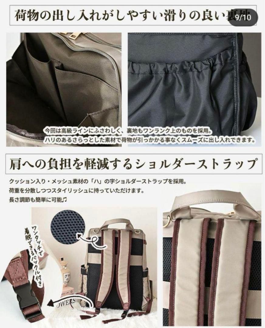 しまむら MUMU & Co. 多機能リュック ブラック マザーズリュック