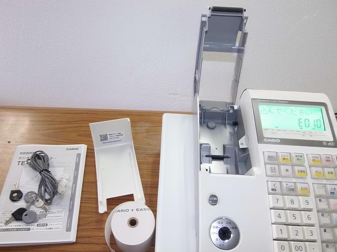 ケーブル付228領収書設定無料カシオTE-400インボイスレジスターSDカード