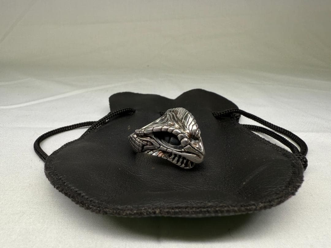 シルバーリングスネークヘッド 収納袋付き silver925