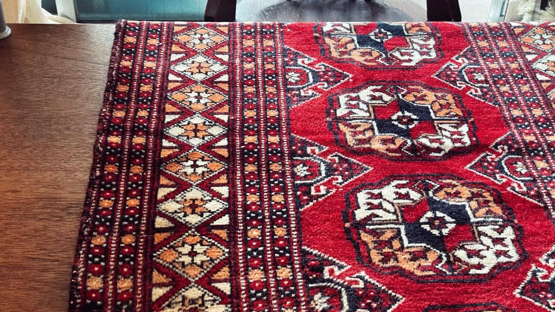 【月末セール】 115×72アフガニスタントルクメン手織りヴィンテージラグギュル