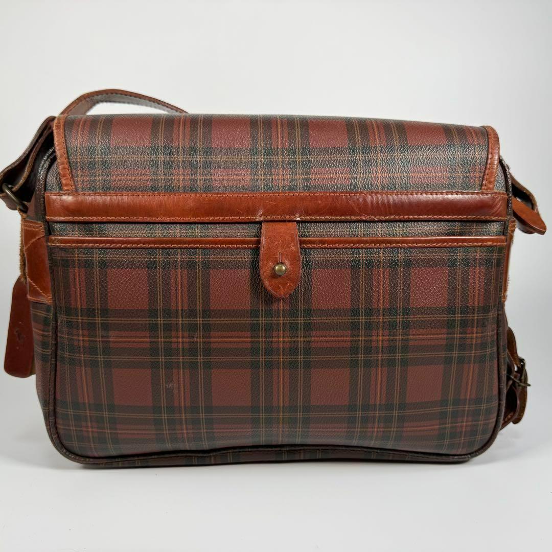 美品 A4収納 ポロラルフローレン メッセンジャーバッグ ブラウン チェック