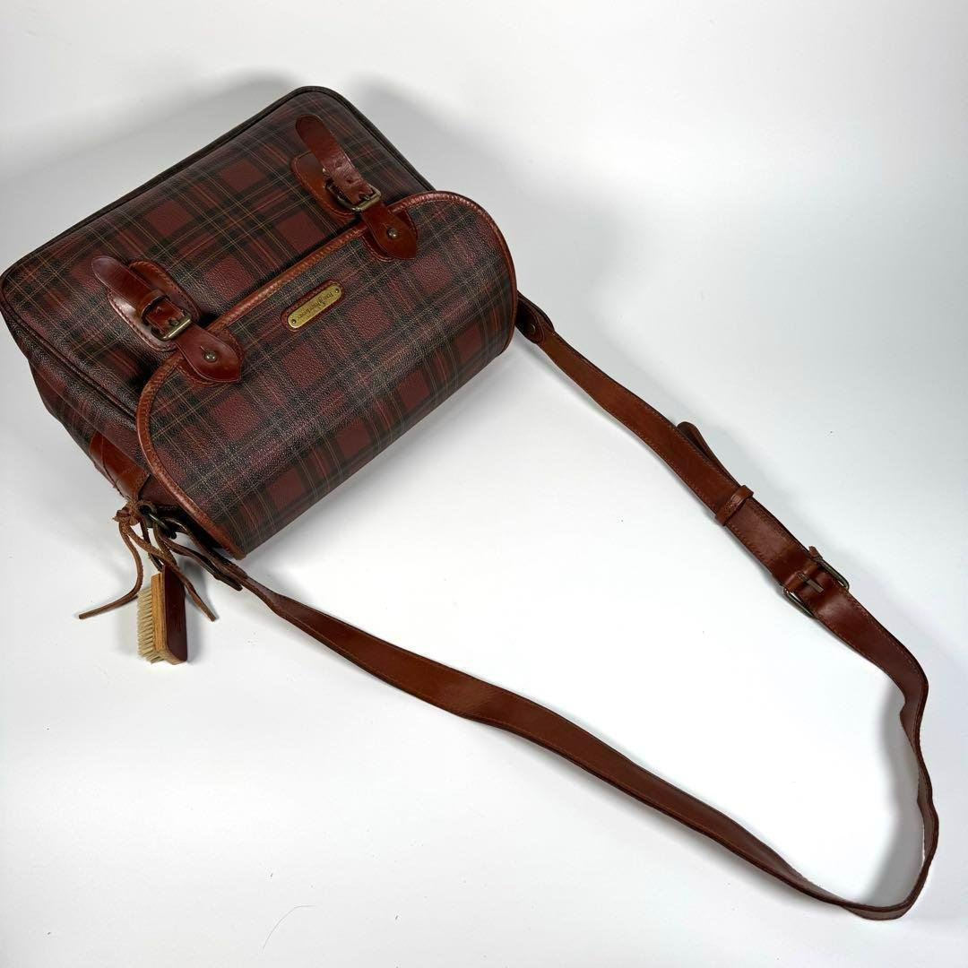 美品 A4収納 ポロラルフローレン メッセンジャーバッグ ブラウン チェック