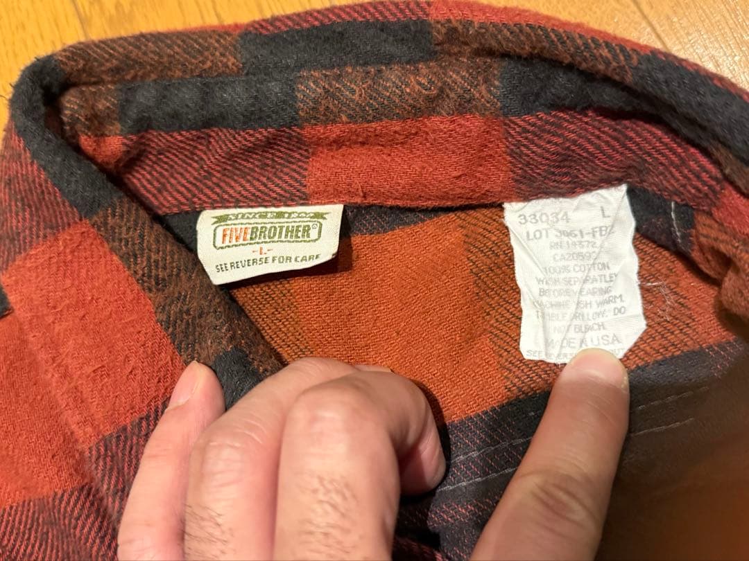 ファイブブラザー バッファローチェック ネルシャツ