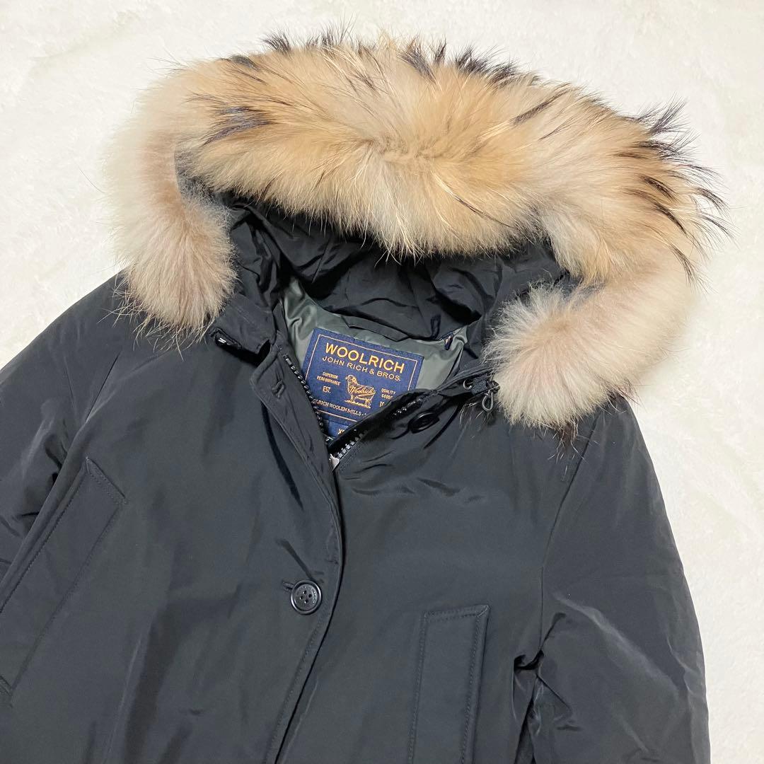 美品 WOOLRICH アークティックパーカ XS ダウン コート ファー 黒