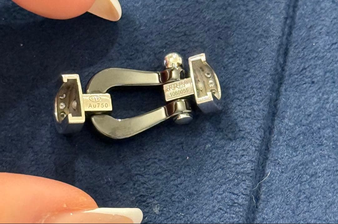 【美品】FRED フォース10 K18WG ブラックセラミックハーフダイヤ