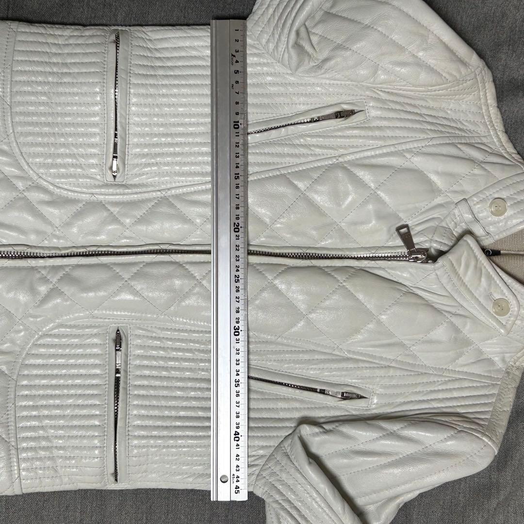 M　Dolce & Gabbana ホワイトレザーライダースジャケット