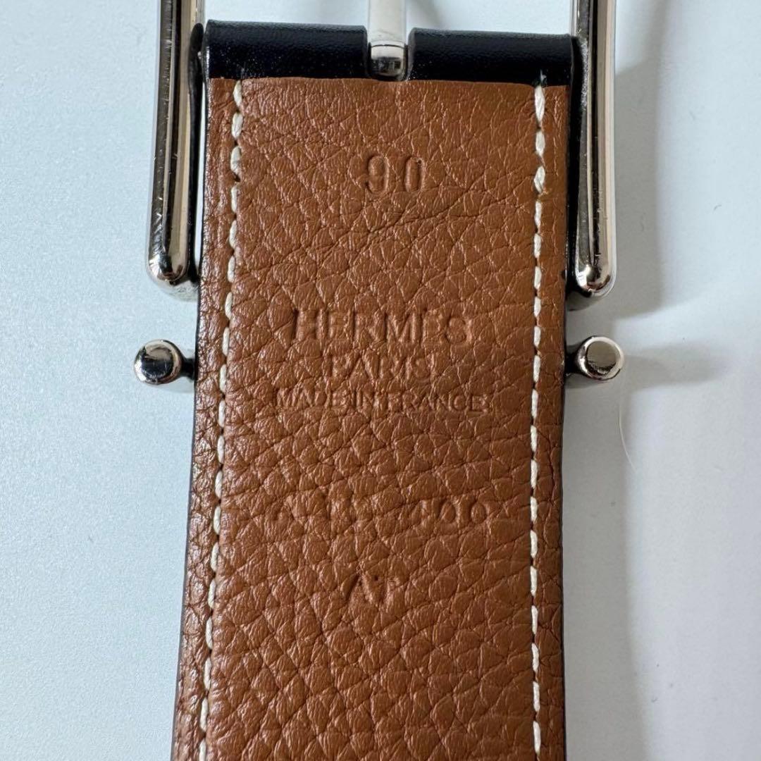 エルメス　HERMES リバーシブルベルト ネイサン　32 Hロゴ　レザー