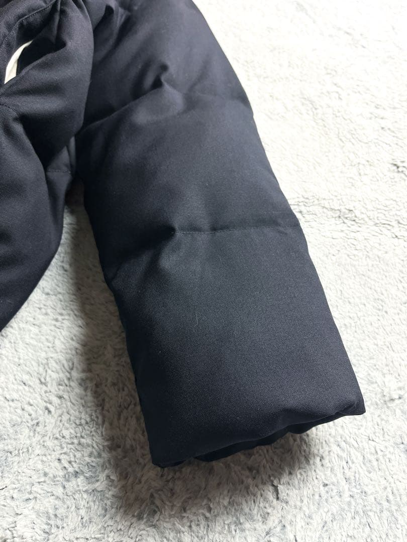 極美品【kagure】かぐれ 毛100% ノーカラーダウンジャケット ネイビー