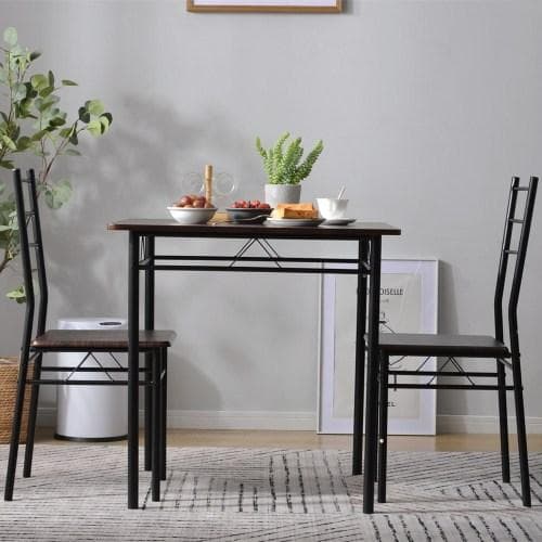 ダークブラウン】ダイニングテーブル ダイニングセット　ダイニング3点セット