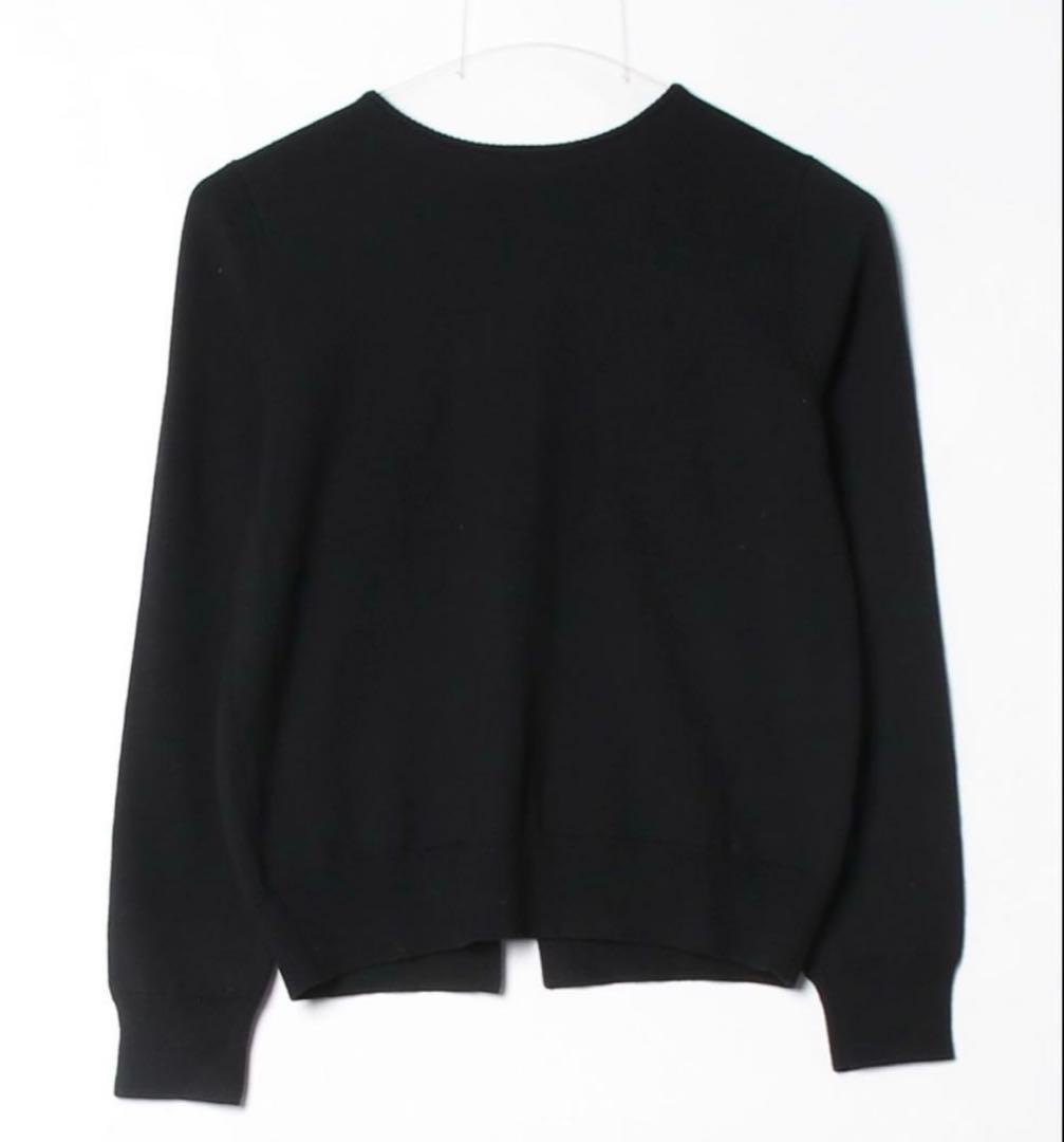 極美品 ボールジィ ウールポリエステル バックパールボタンプルオーバー ブラック