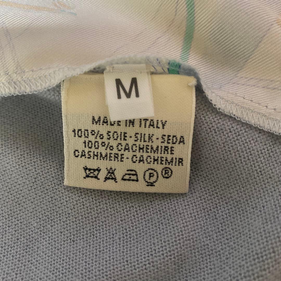 【送料無料】 HERMES アンサンブル カーディガン Mサイズ シルク 切替