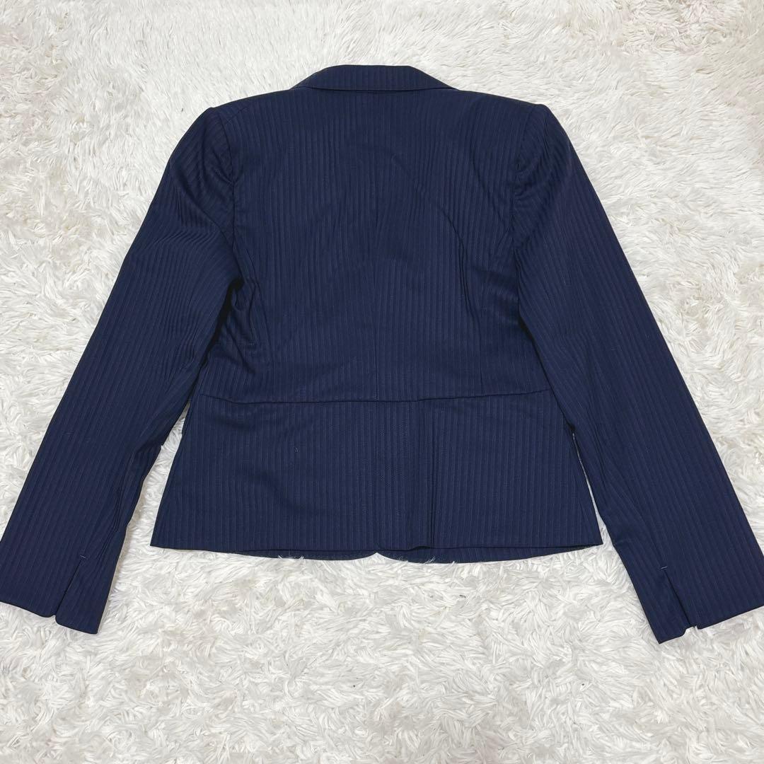 ☆新品・タグ付き☆ n♡line シルク混 パンツスーツ　ネイビー ストライプ