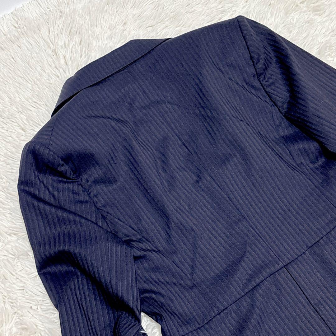 ☆新品・タグ付き☆ n♡line シルク混 パンツスーツ　ネイビー ストライプ