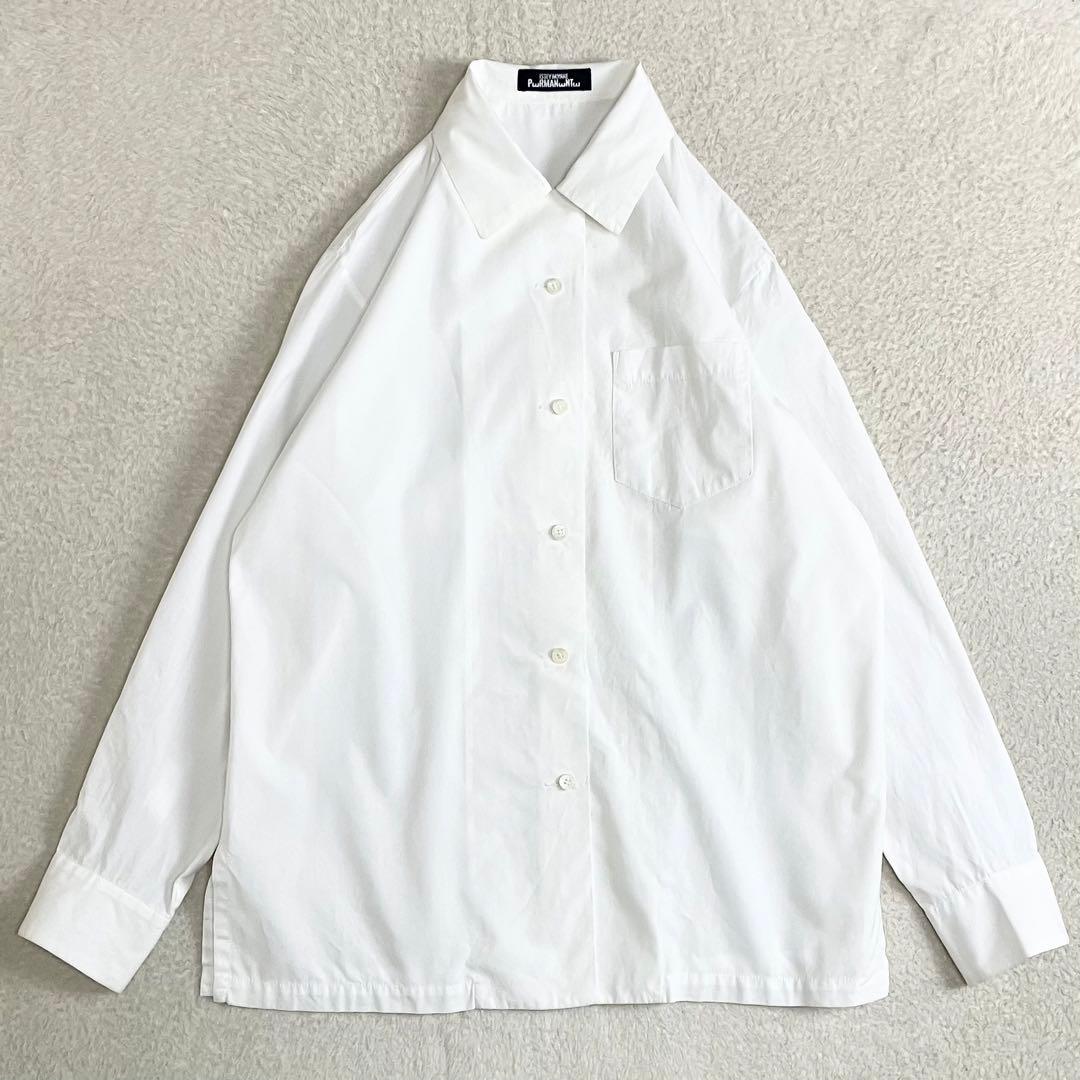 イッセイミヤケ　PeRMANeNTe ペルマネンテ　開襟長袖シャツ　ホワイト　3