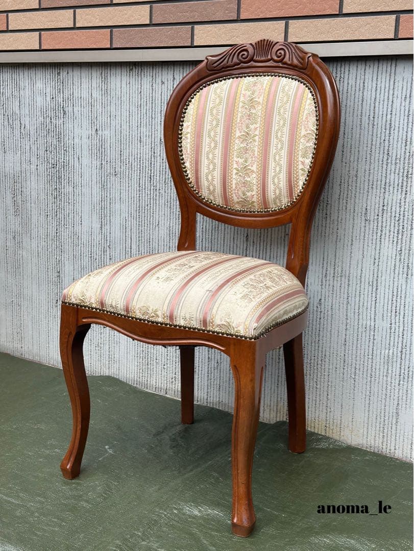 【ダイニングチェア】2 イタリア　木製　猫足　ロココ調　アンティークヴィンテージ