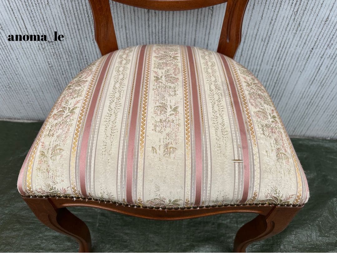 【ダイニングチェア】2 イタリア　木製　猫足　ロココ調　アンティークヴィンテージ