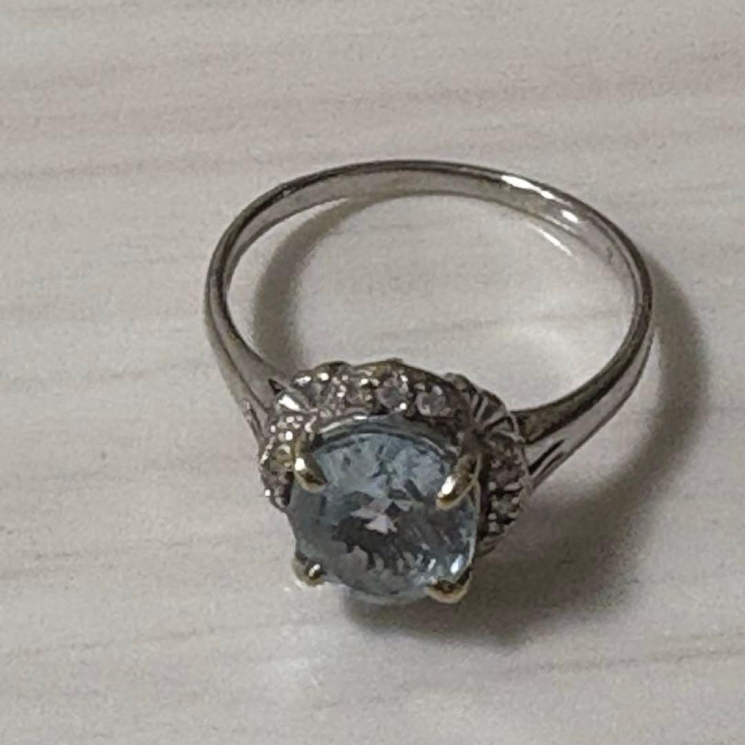 k18WG水色の宝石 リング