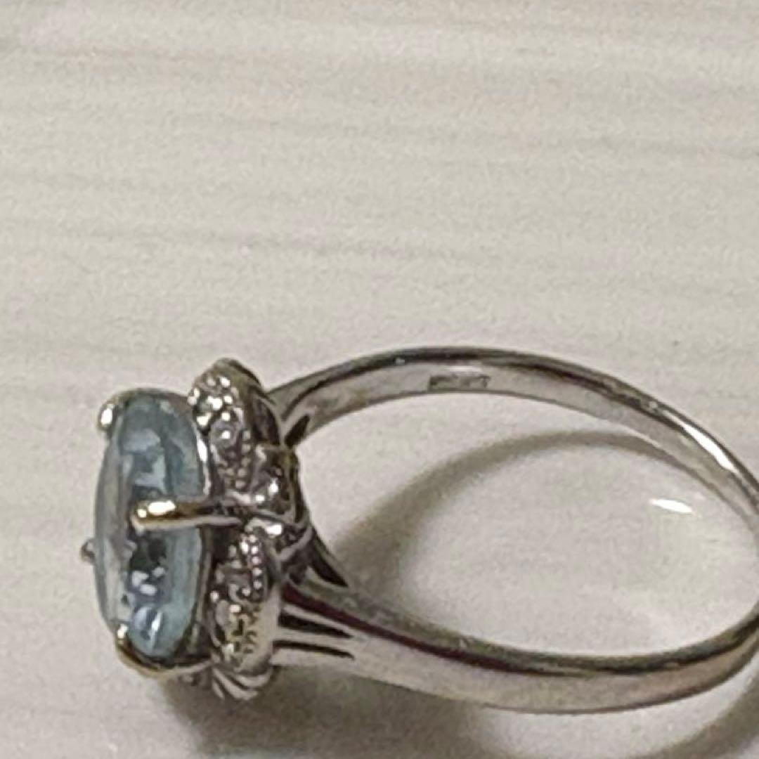 k18WG水色の宝石 リング