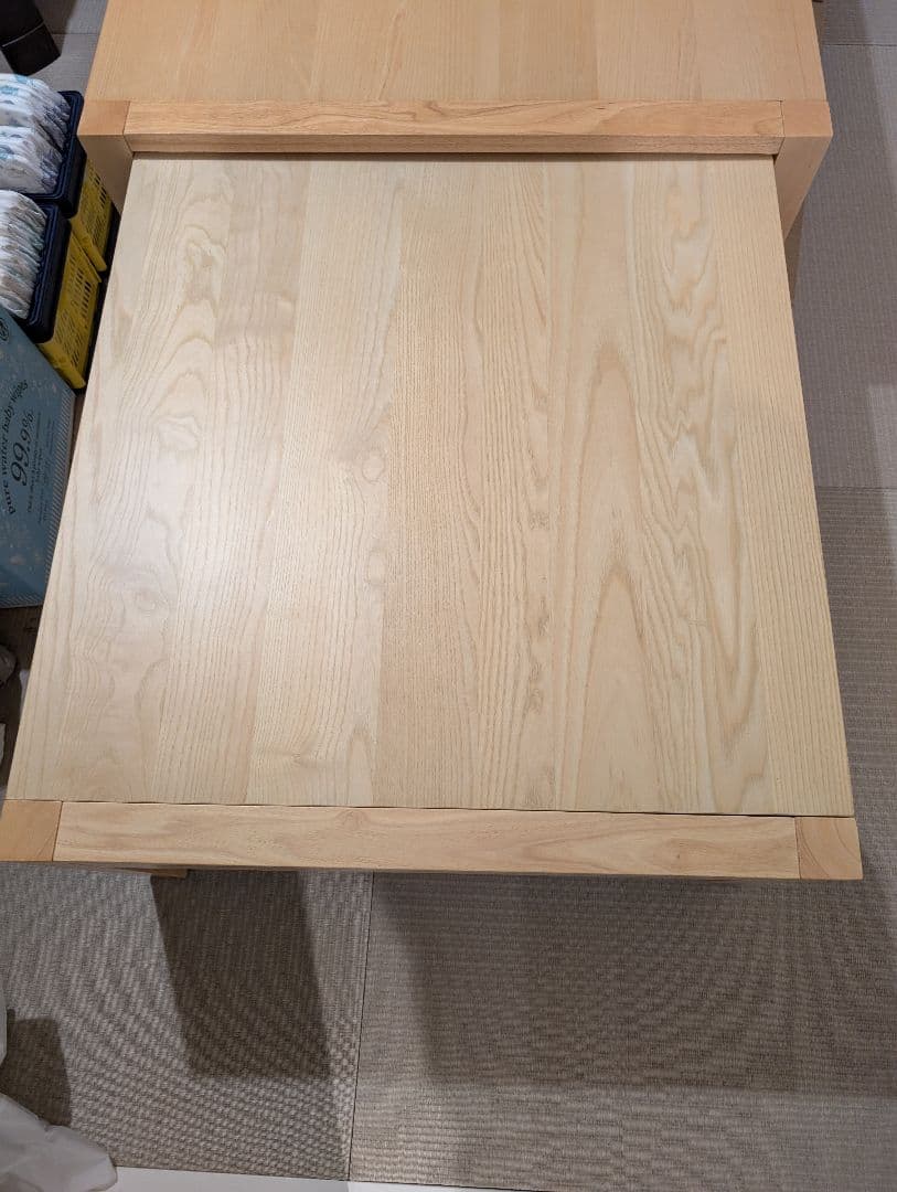 【お値下げ】エクステンションリビングテーブル Elcua 幅120-200cm