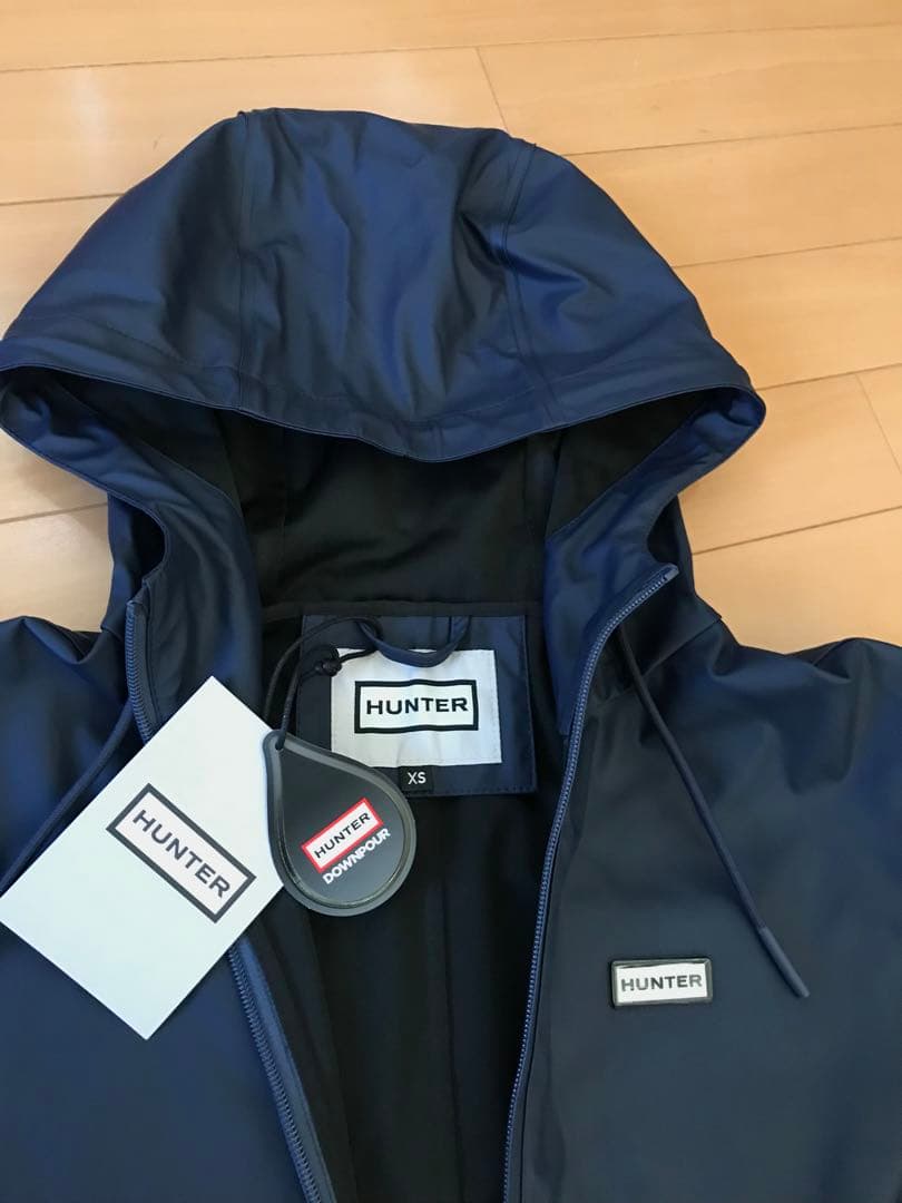 ▪️英国購入品　HUNTER フード付きネイビー レインコート UKコストコ▪️