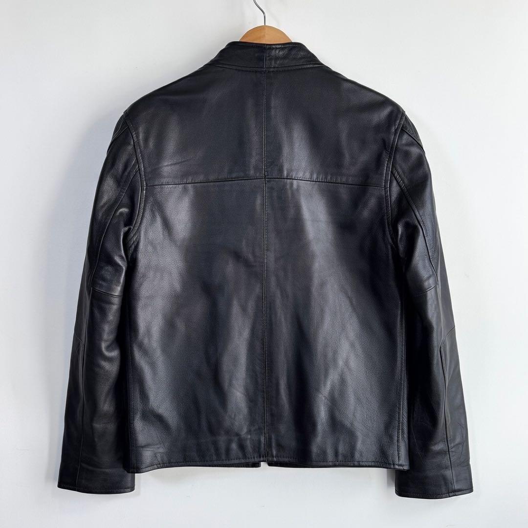 ✨️美品 本革 シングルライダース L 短丈 ブラック レザージャケット メンズ