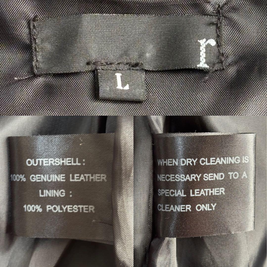 ✨️美品 本革 シングルライダース L 短丈 ブラック レザージャケット メンズ