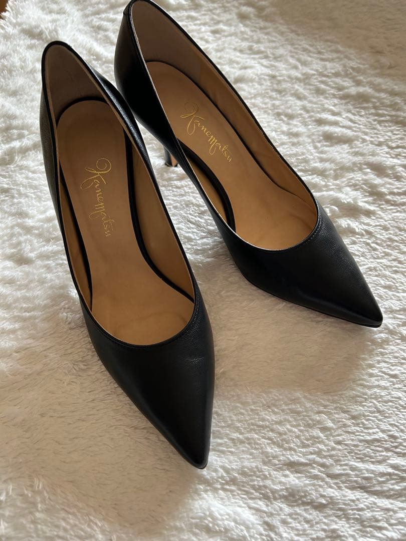 美品 銀座かねまつ ポインテッドトゥ　パンプス 23.5