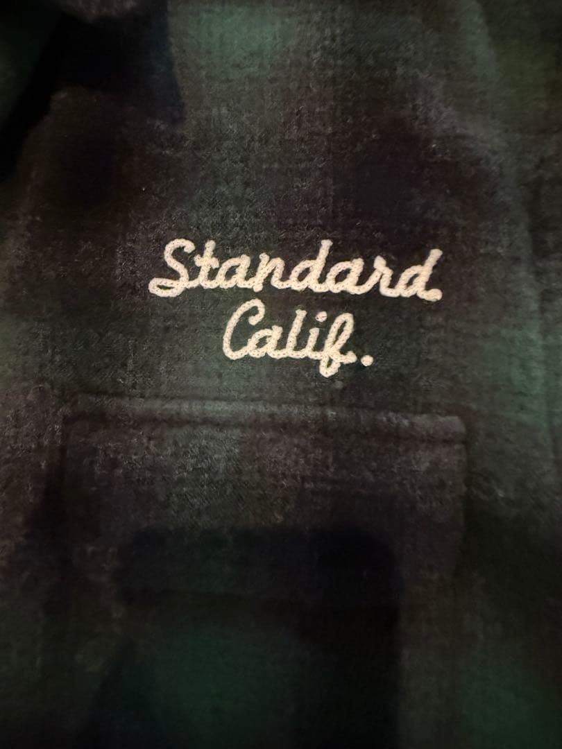 スタンダードカリフォルニア　オンブレ　チェックシャツ　ウール M グリーン　レア