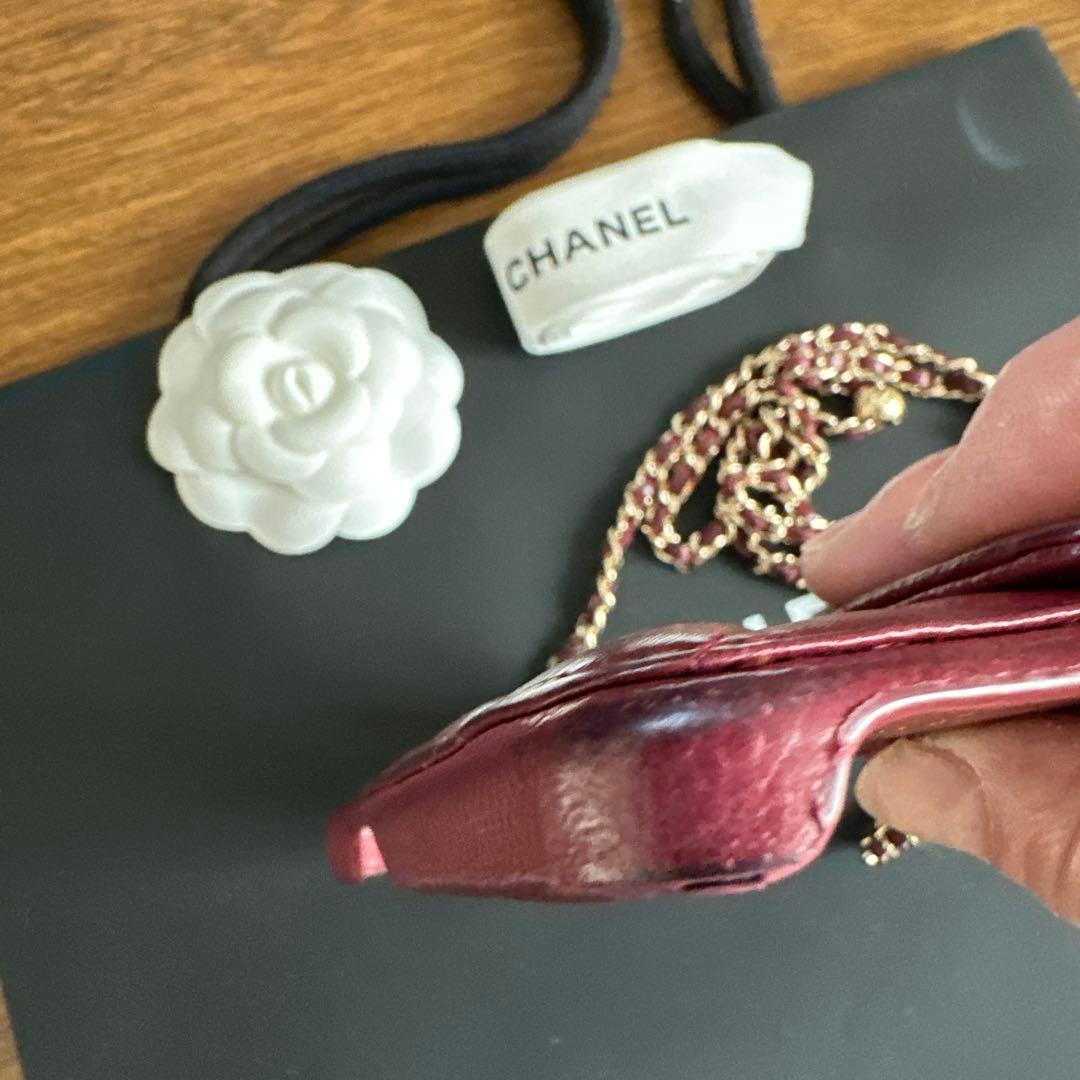 激レア　赤　CHANEL iphoneケース キャビアスキン 13pro