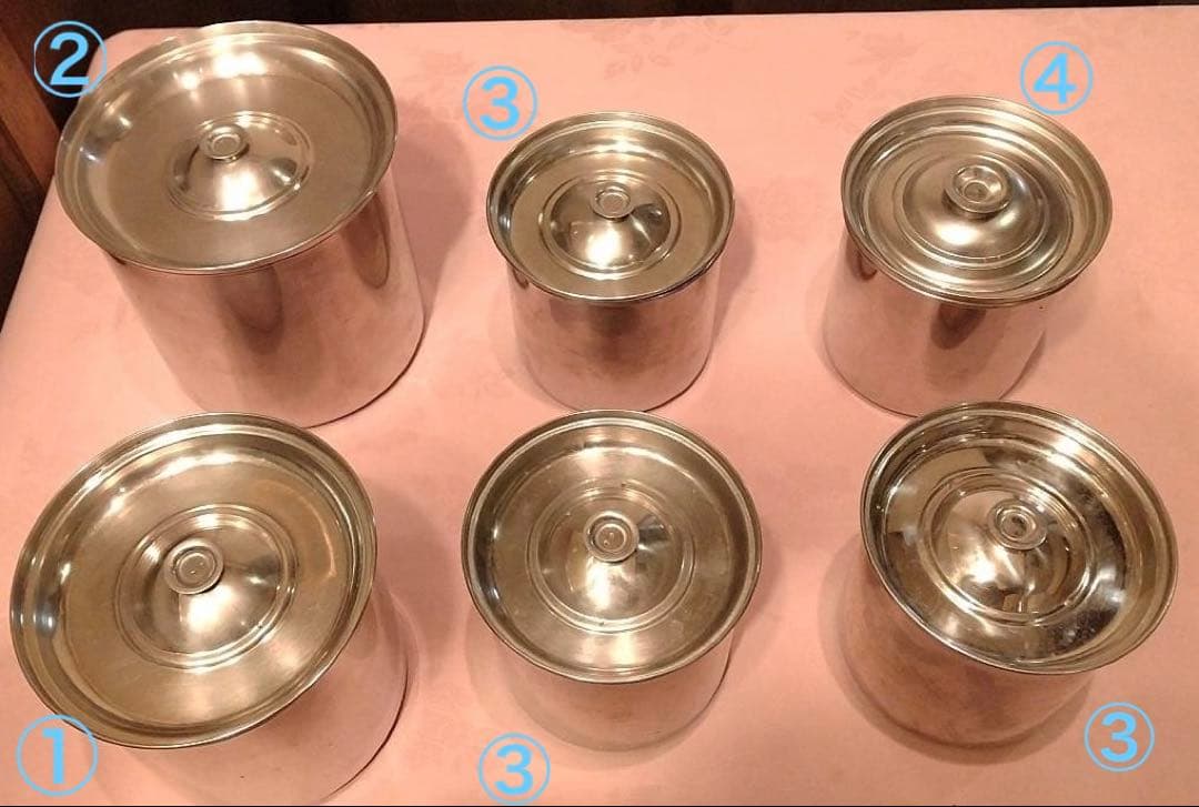 ステンレス製キッチンポット6個セット