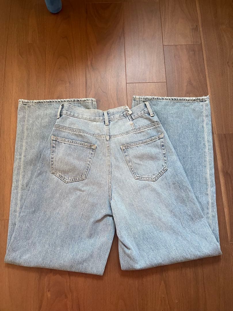 美品 MOUSSY CROSS WAIST WIDE STRAIGHT 2