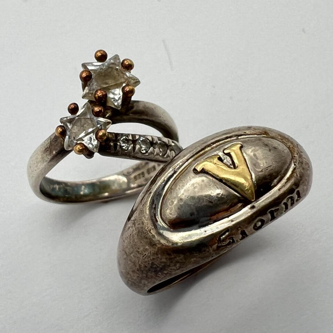 スタージュエリー　K18＆SV925 シルバー ゴールド コンビリング　指輪