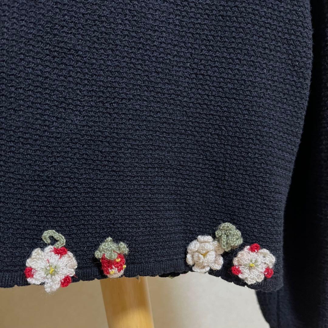 PINK HOUSE ピンクハウス ストロベリー いちご 苺モチーフカーディガン