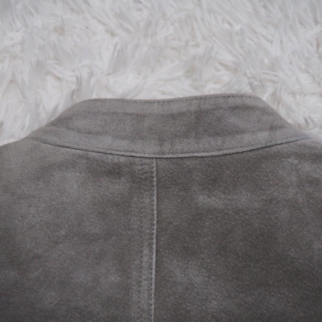 【最高級】 EMMETI スエードライダースジャケット　灰