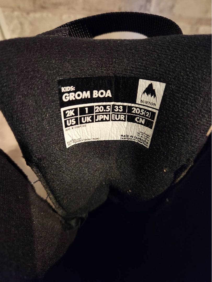 BURTON 子ども用スノーボードブーツ ブラック/ホワイト　バートン
