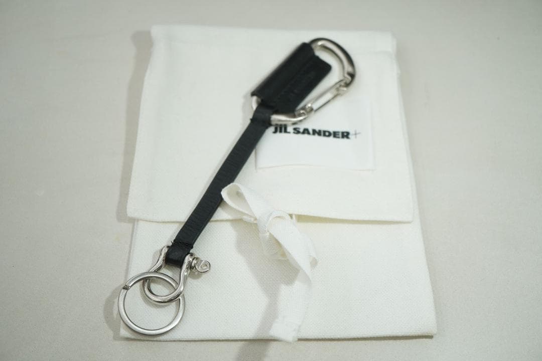 美品 JIL SANDER + ジルサンダー カラビナ キーリング 721▲