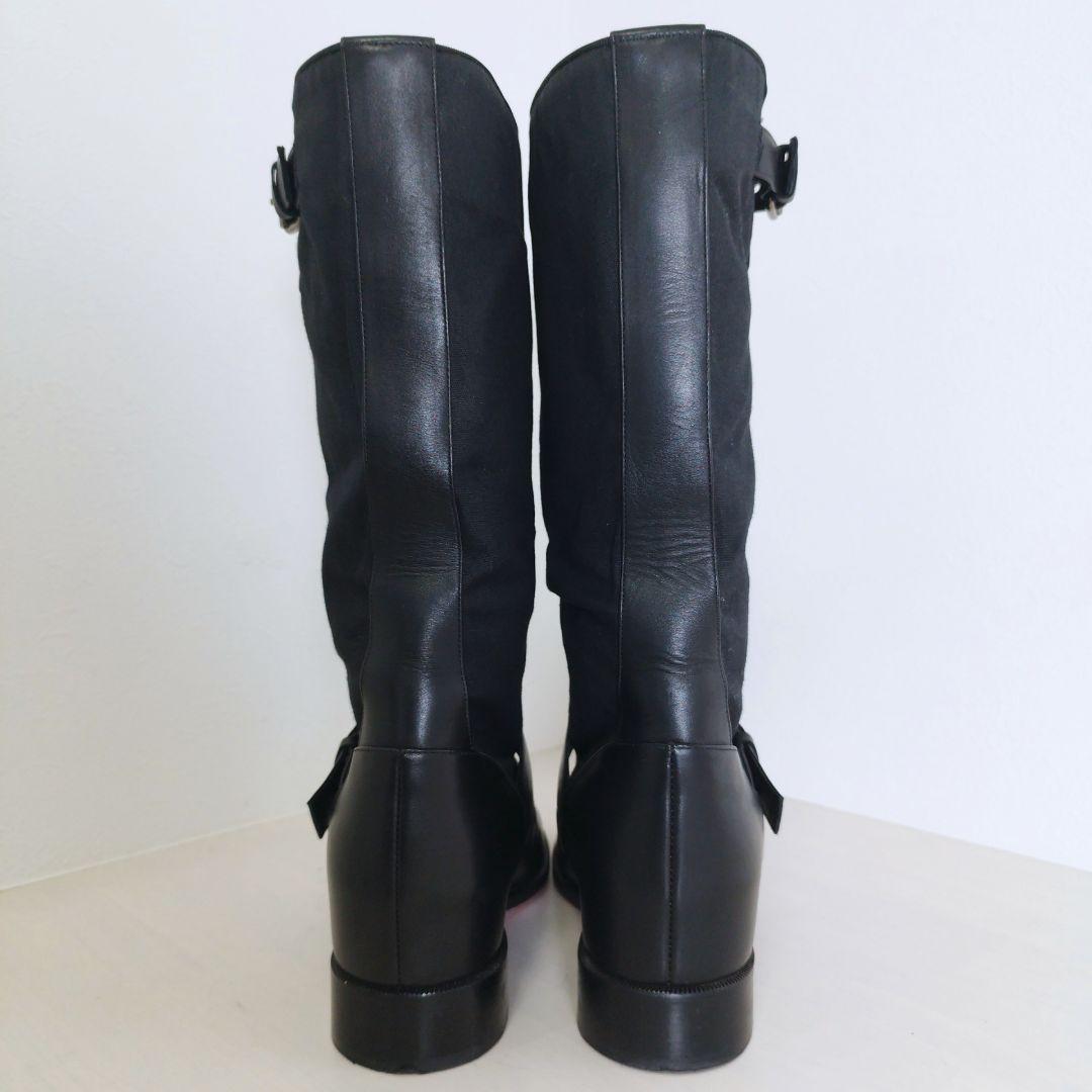 クリスチャン ルブタン ロング ブーツ エンジニア ベルト ブラック 36