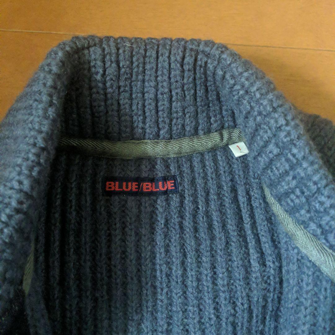 BLUE/BLUE ブルーグレー ニットカーディガン