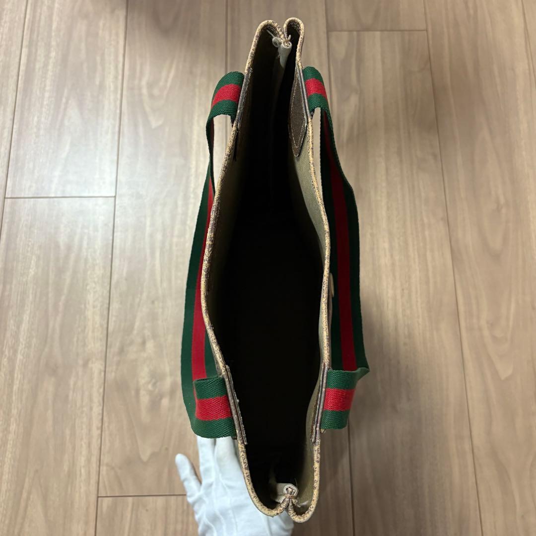 GUCCI グッチ GG柄 キャンバス シェリーライン トートバッグ A4可