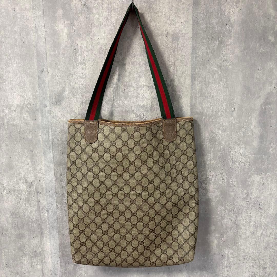 GUCCI グッチ GG柄 キャンバス シェリーライン トートバッグ A4可