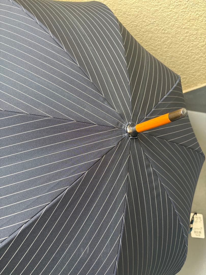 PaulSmith ネイビー　ピンストライプ　ブルー骨　長傘