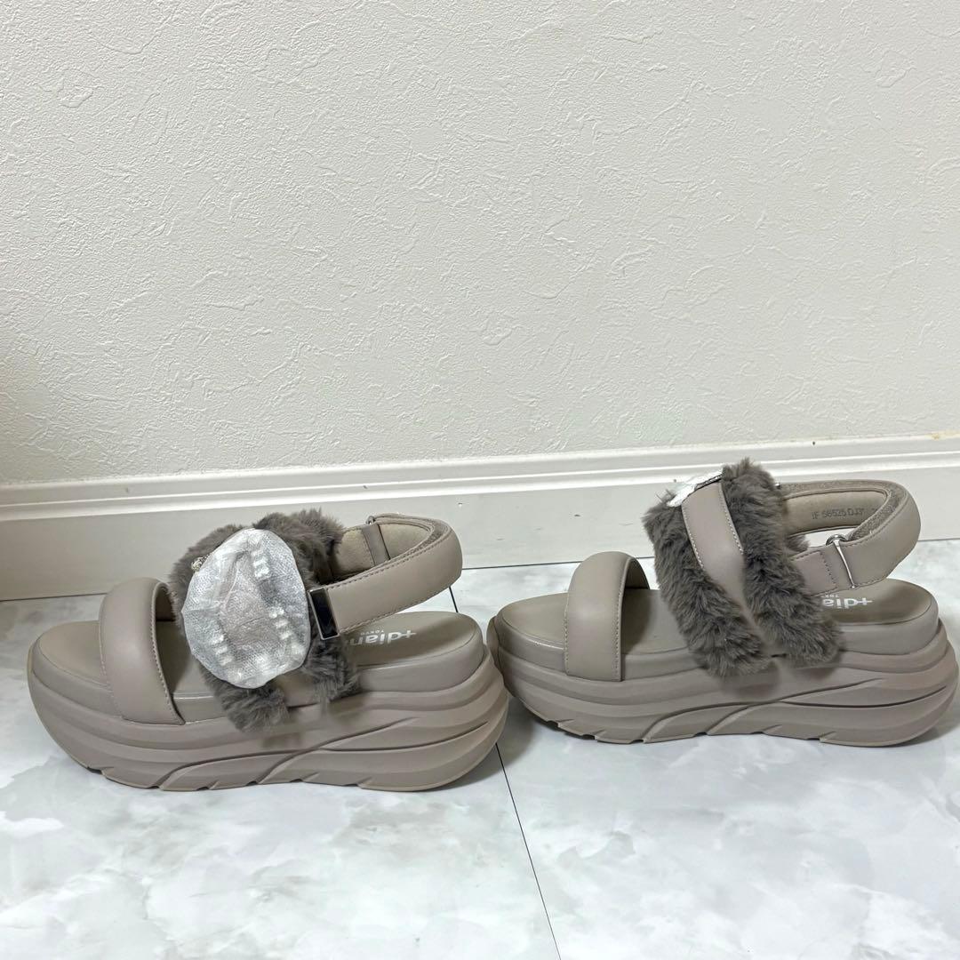 未使用品◆＋diana ビジューバックル付き フットベットサンダル