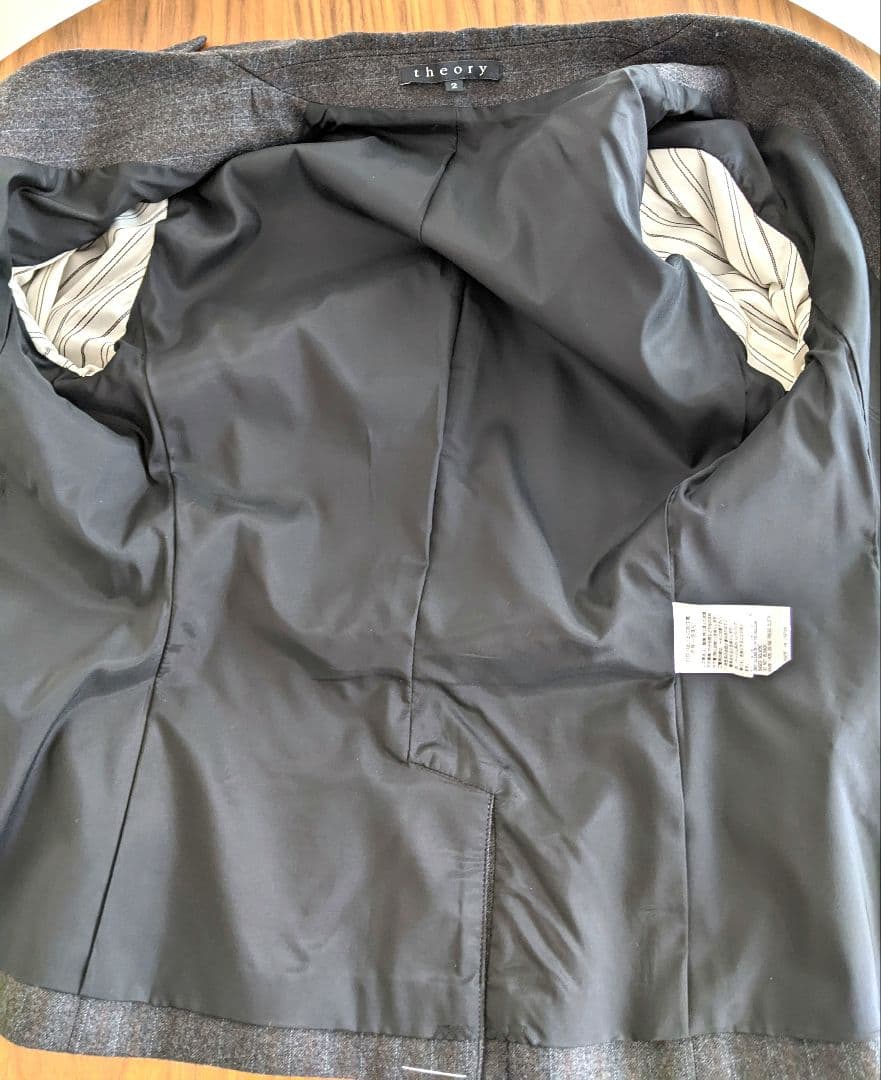 【極美品】theory セオリー スーツ 上下　グレー ストライプ 希少　M　S