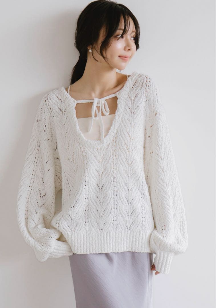 エメイン　ブークレ2WAYニット　オフ