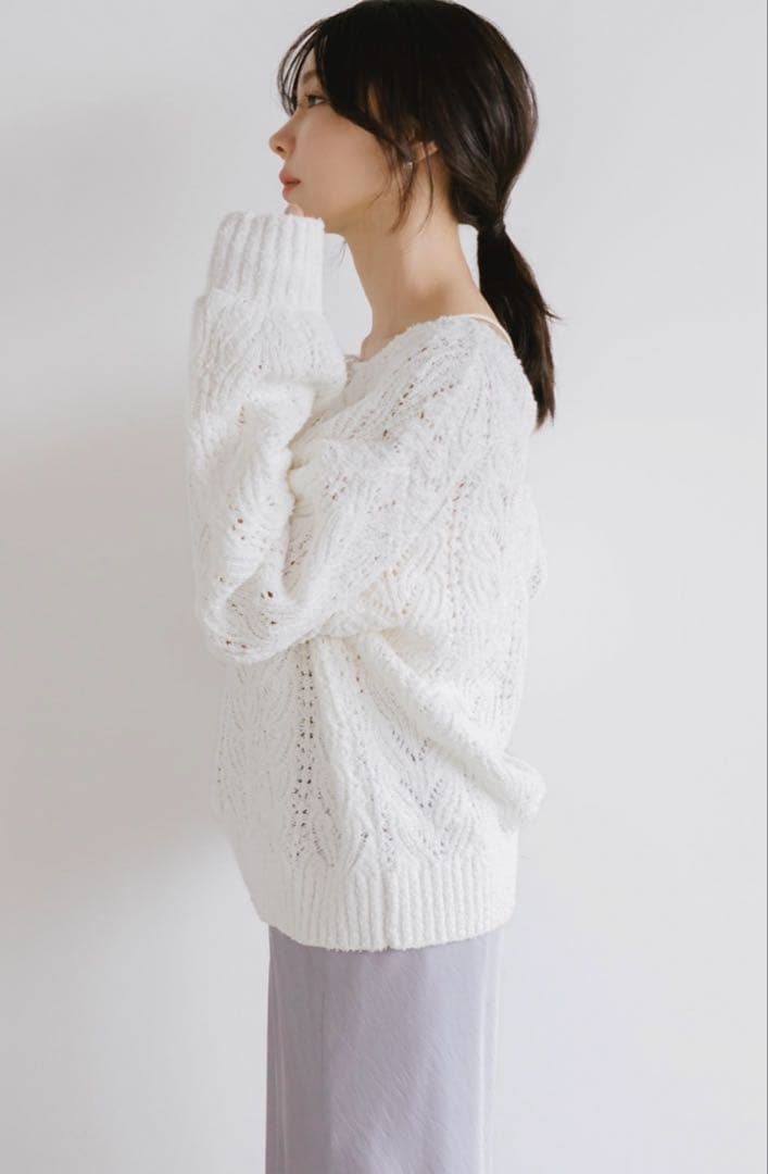 エメイン　ブークレ2WAYニット　オフ