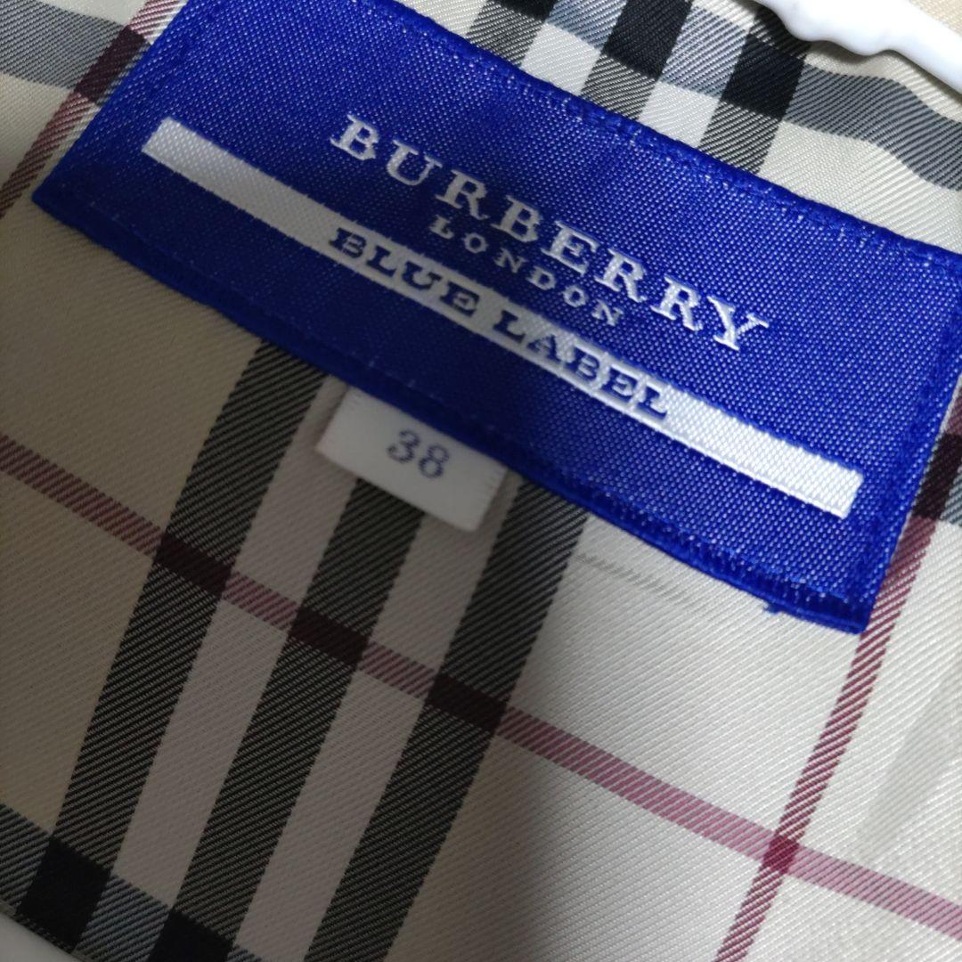 美品バーバリーブルーレーベルジャケットコート裏地ノバチェック　フーデッド　38M
